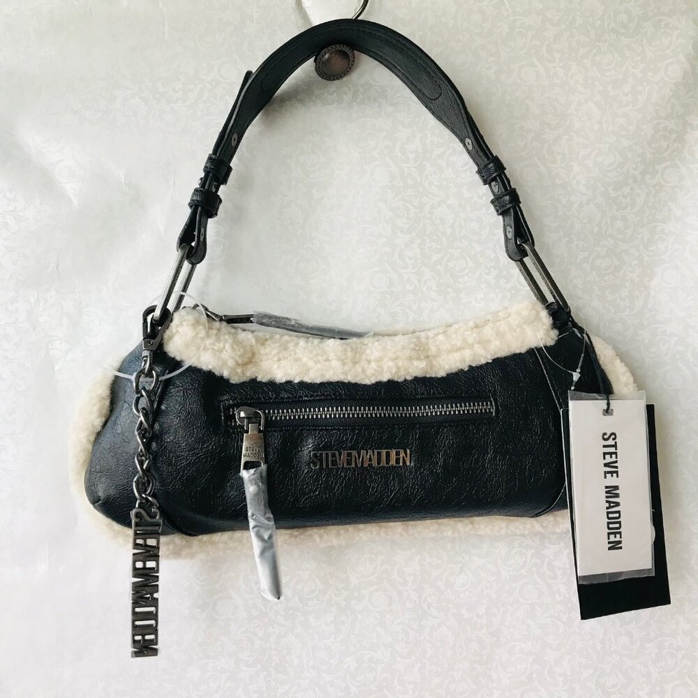 STEVE MADDEN BSLOANE2 SHOULDER BAG Faux Fur / Faux Leather NWT